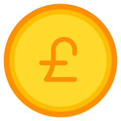 pound sterling, coin, currency, money, cash Icon