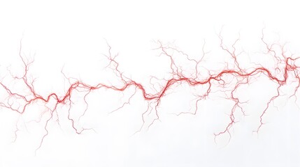 Electric Sparks: Crackling electric sparks branching out in all directions, captured in sharp detail on a white background.
