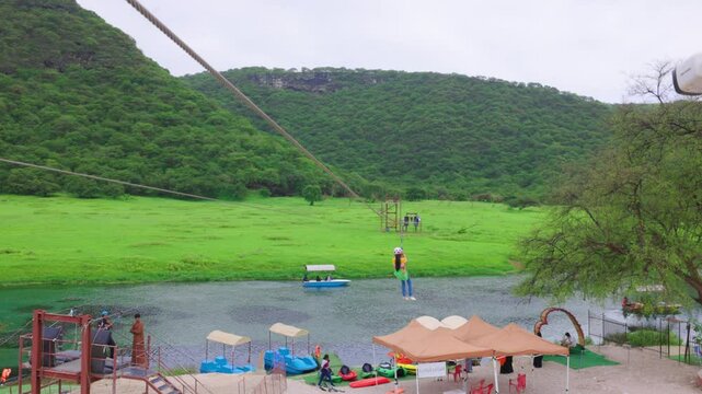 Rope way at Wadi Darbat Salalah, Oman