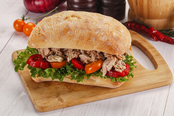 Ciabatta with canned tuna sandwich