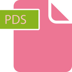 PDS File format icon rounded shapes and spacing