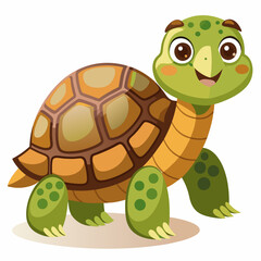 Obraz premium A Cartoon Turtle with a Shell and a Big Smile