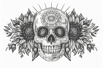Fototapeta premium Beautiful greeting card with bright holiday composition for happy to joy celebrate dia de muertos