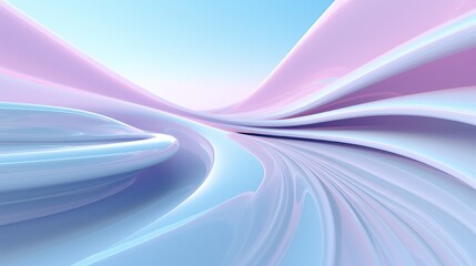A smooth, abstract landscape with flowing curves in soft pastel colors.