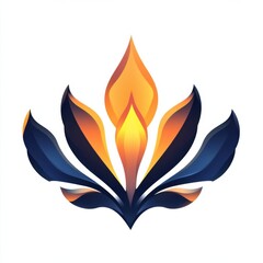 Vibrant Abstract Flame Design Symbolizing Spiritual Enlightenment and Modern Artistic Expression