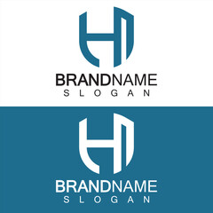 Abstract Letter H Shield Logo Design. Shield Line shape letter H monogram for company Security logo, Cyber, Protection, Guardian Logotype.