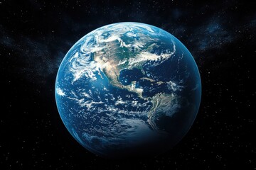 Obraz premium A Detailed View of Earth from Space, Featuring North America