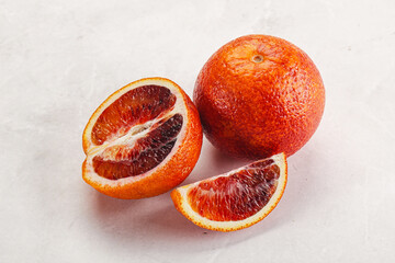 Red Sicilian orange ripe and juicy