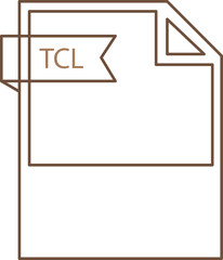 TCL File format icon black outline and light color text