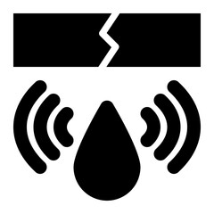 leak detector, water sensor, leak detection, smart home, internet of things, iot solid or glyph icon