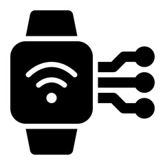 smartwatch, smart watch, wireless, watch, wristwatch, internet of things, iot solid or glyph icon