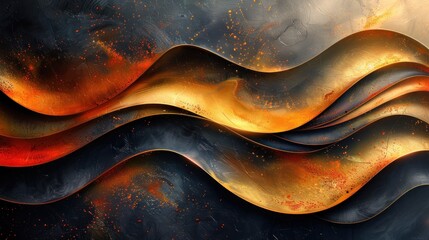 Contemporary Islamic art with flowing lines and digital brush strokes