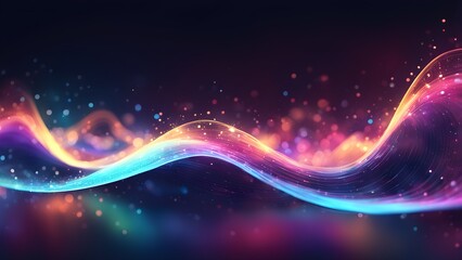 Obraz premium A colorful wave of light with a lot of sparkles