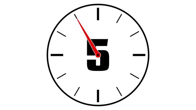10 second countdown timer animation. Stopwatch timer 10 to 0 second.  White background. Streamlabs OBS Social Media Overlay. countdown from 10 
