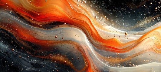 Expressive abstract impressionist artwork with swirling patterns and metallic accents, evoking a sense of opulence and sophistication