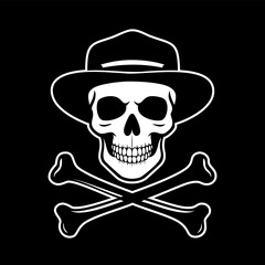 Skull and crossbones silhouette vector