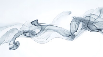 Fototapeta premium Floating Smoke Swirls: Ethereal smoke swirls in various patterns, floating gracefully against a pure white background. 