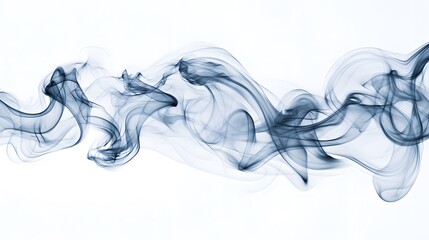 Obraz premium Floating Smoke Swirls: Ethereal smoke swirls in various patterns, floating gracefully against a pure white background. 