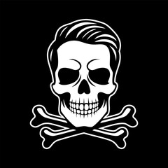 Skull monochrome silhouette vector