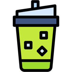 Iced Coffee, Food, Fast Food, Paper Cup, Fattening, Junk Food Icon