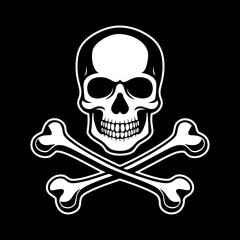 Skull and crossbones silhouette illustration