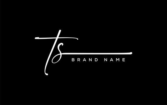 TS letter beauty handwriting vector logo.