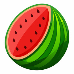 A Half-Eaten Watermelon with Seeds and Green Rind