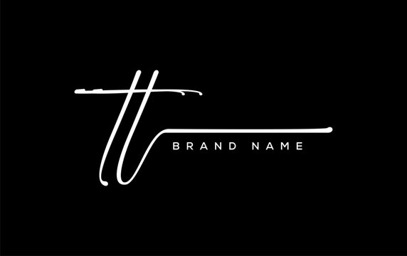 TT letter beauty handwriting vector logo.