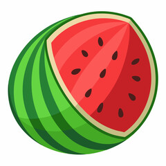 A Watermelon Cut Open Revealing Its Red Flesh and Seeds