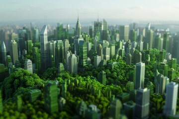 Obraz premium A green and perpetual clear city environment focused on maintaining a continuously sustainable and clean urban landscape.