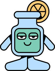 Cute Cartoon Lemonade Bottle Character