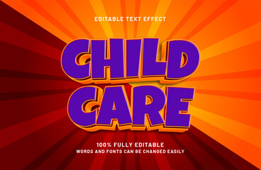 child care editable text effect in kids and happy text style
