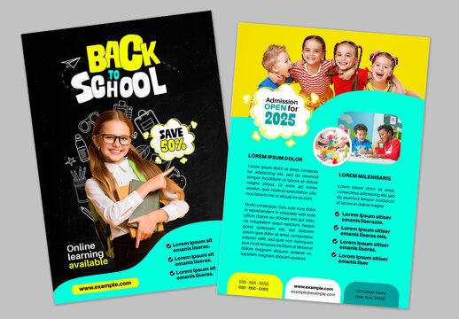 Back to School Flyer with AI Illustrations