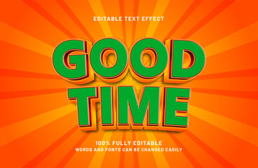 good time editable text effect in modern and simple text style