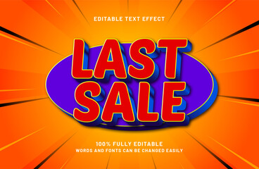 last sale editable text effect in discount and sale text style