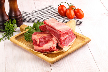 Raw beef rib for cooking