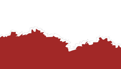 Abstract wallpaper of torn paper with red and white patterns on a transparent background. Suitable for book covers, posters, banners