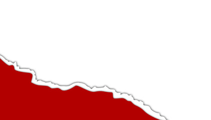 Fototapeta premium Abstract wallpaper of torn paper with red and white patterns on a transparent background. Suitable for book covers, posters, banners