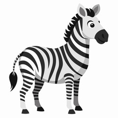 Obraz premium A Cartoon Zebra with Black and White Stripes