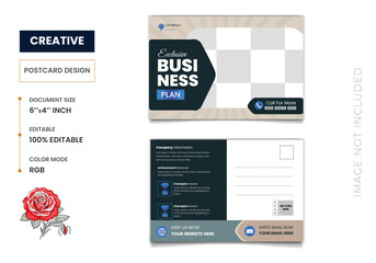 Modern Simple Elegant Business Corporate Postcard Design and Template
