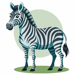 Obraz premium Cartoon Illustration of a Zebra with Black and White Stripes