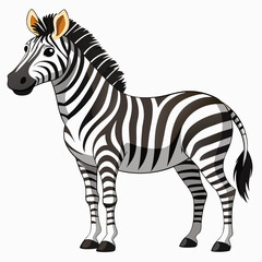 Obraz premium Cartoon Zebra with Black and White Stripes