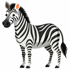 Obraz premium A Cartoon Zebra with Black and White Stripes
