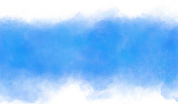 Watercolor background illustration, blue with many lines resembling clouds, grunge design, vintage card, templates. Ink colors wet effect hand drawn canvas aquarelle background.