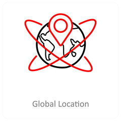 Global location and Big data icon concept