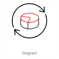 Diagram and Big data icon concept