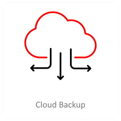 Cloud backup and Big data icon concept