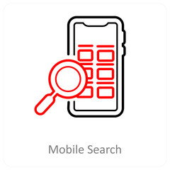 Mobile search and find icon concept