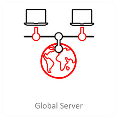 Global server and Big data icon concept