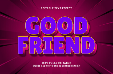good friend editable text effect in game and kids text style